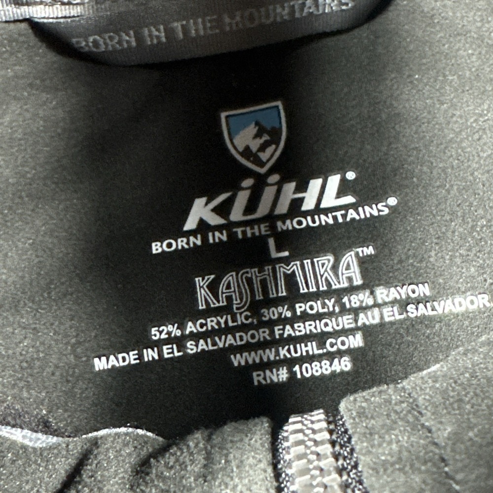 Kuhl Sweater Mens LBlack Revel Men's 1/4 Zip Fleece Kashmira Rayon Blend Soft - Picture 5 of 6
